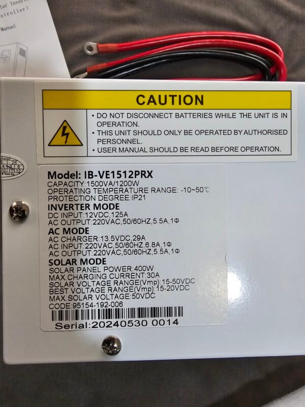 1.5kva 12v Techfine Hybrid Inverter - Image 2